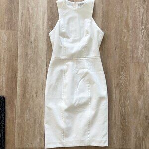 NWOT, H&M White Mini Dress, Cocktail Dress, Zipper Racerback, Bridal Shower, 4